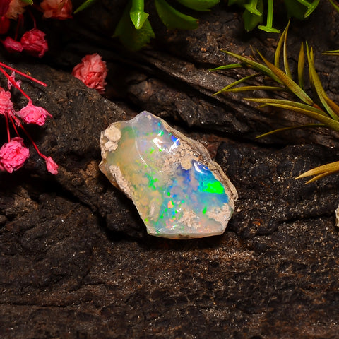 Mind Blowing Top Grade Quality 100% Natural Welo Fire Ethiopian Opal Rough Loose Gemstone For Making Jewelry 21X13X8 MM 08.00 Cts. KR24-41 Sunkarton