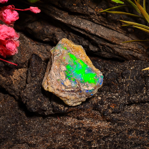 Stunning Top Grade Quality 100% Natural Welo Fire Ethiopian Opal Fancy Rough Loose Gemstone For Making Jewelry 15X13X9 MM 07.00 Cts. KR24-45 Sunkarton