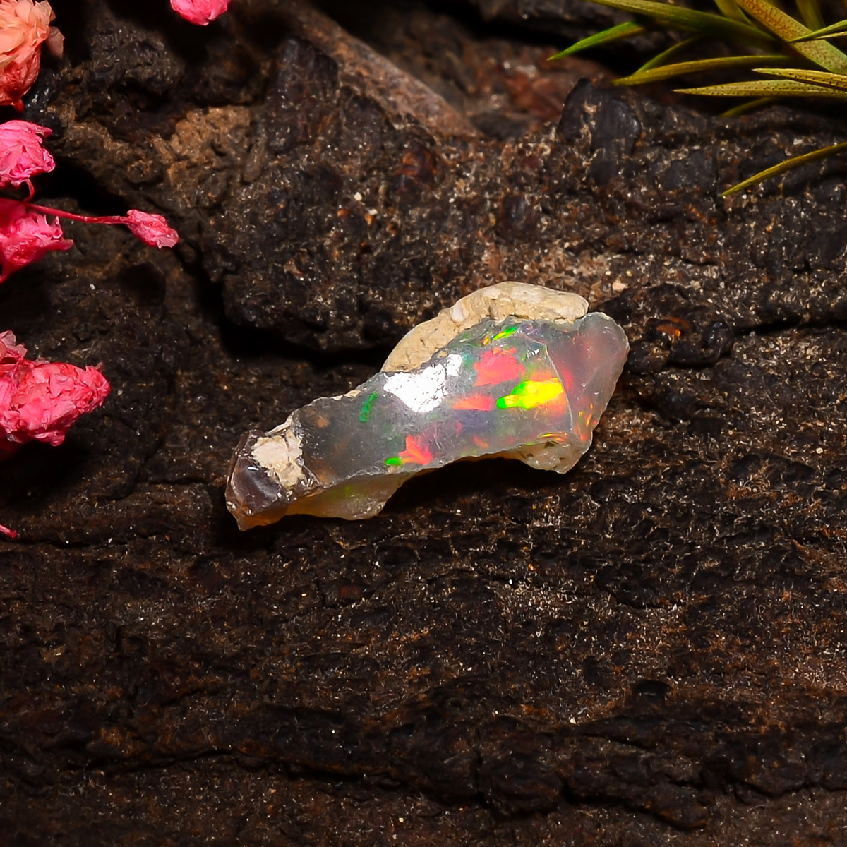 Amazing Top Grade Quality 100% Natural Welo Fire Ethiopian Opal Fancy Rough Loose Gemstone For Making Jewelry 20X12X8 MM 04.50 Cts. KR24-51 Sunkarton