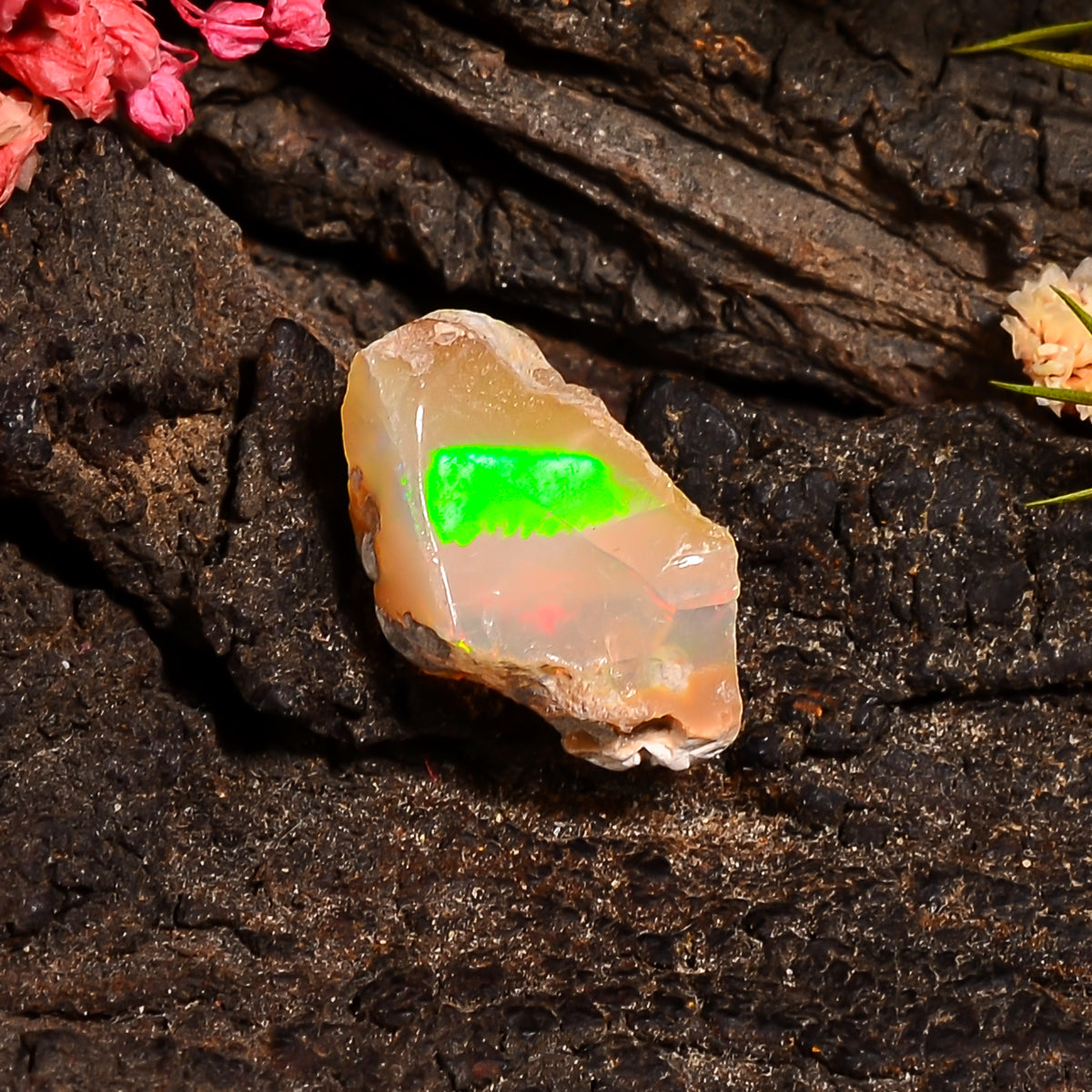 Marvellous Top Grade Quality 100% Natural Welo Fire Ethiopian Opal Rough Loose Gemstone For Making Jewelry 18X12X10 MM 07.00 Cts. KR24-65 Sunkarton