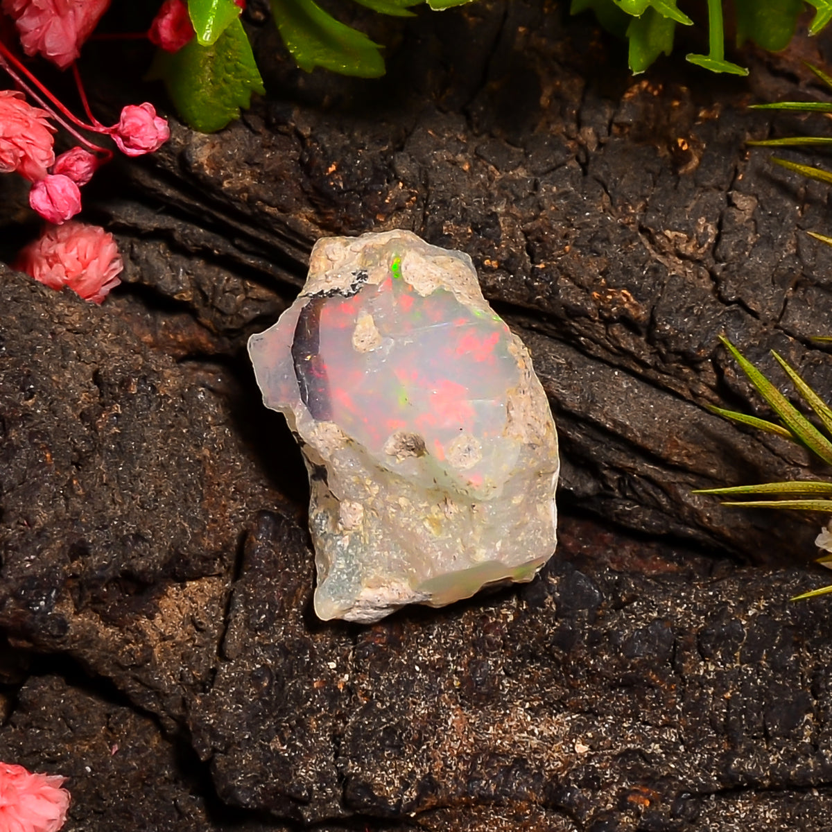 Outstanding Top Grade Quality 100% Natural Welo Fire Ethiopian Opal Rough Loose Gemstone For Making Jewelry 19X14X10 MM 09.50 Cts. KR24-67 Sunkarton
