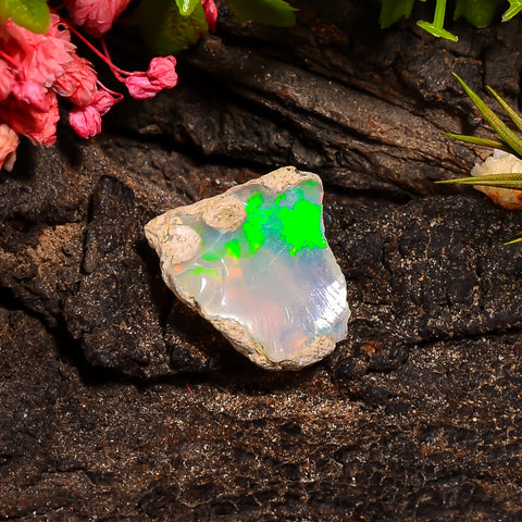 Superb Top Grade Quality 100% Natural Welo Fire Ethiopian Opal Fancy Rough Loose Gemstone For Making Jewelry 14X13X8 MM 04.00 Cts. KR24-69 Sunkarton