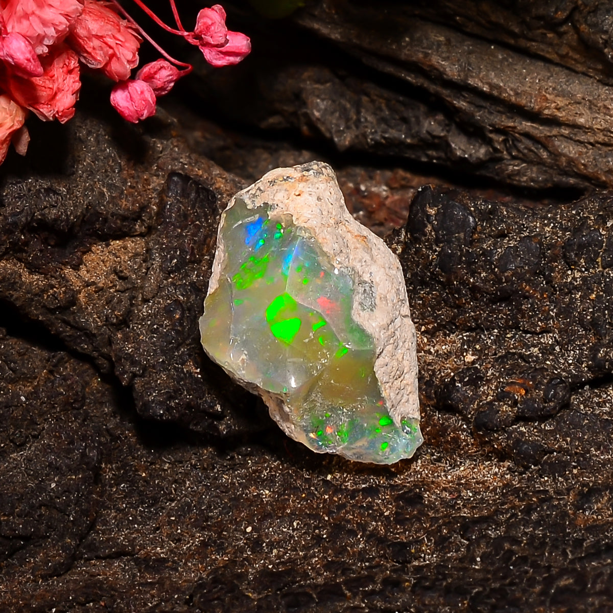 Supreme Top Grade Quality 100% Natural Welo Fire Ethiopian Opal Fancy Rough Loose Gemstone For Making Jewelry 17X11X8 MM 05.50 Cts. KR24-71 Sunkarton