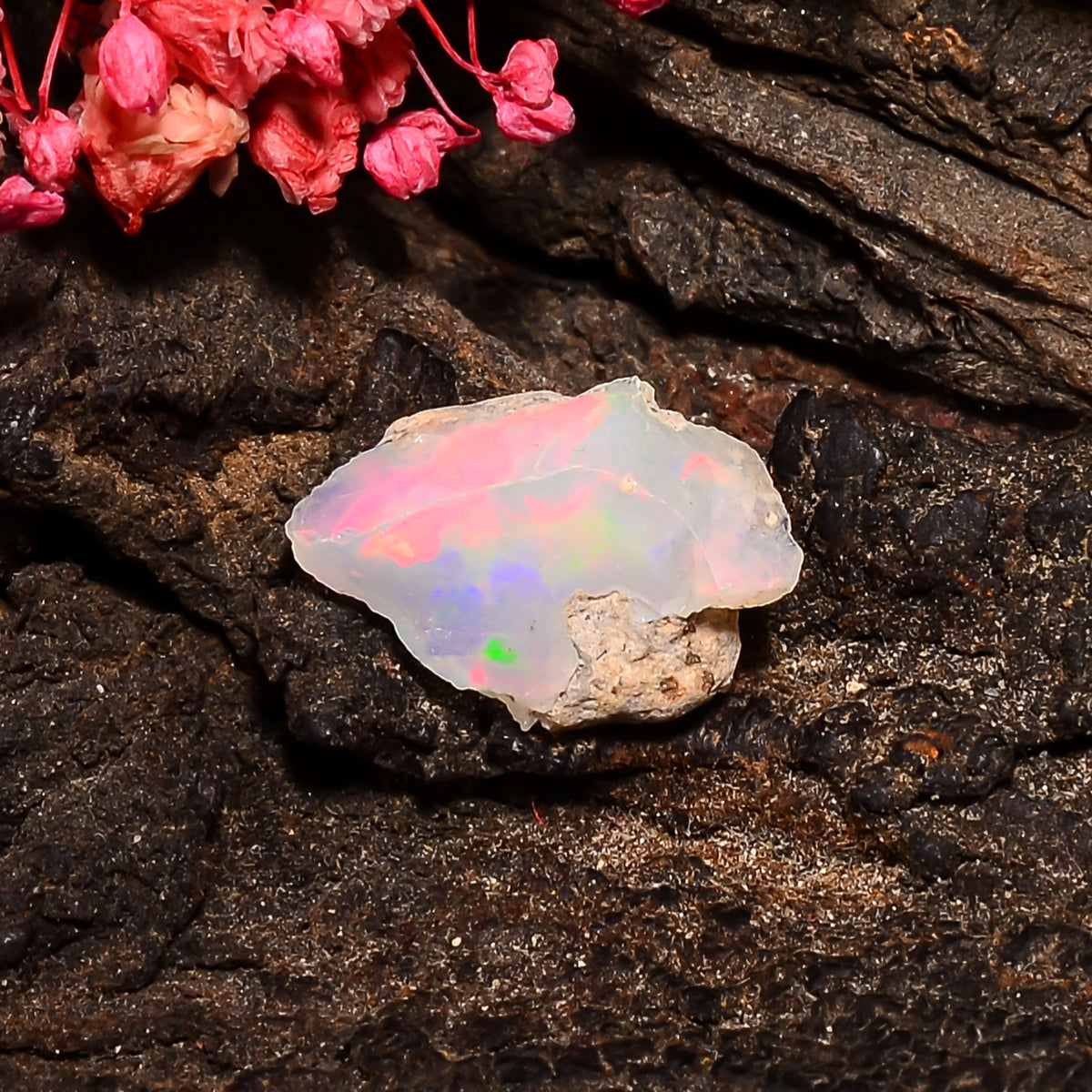 Awesome Top Grade Quality 100% Natural Welo Fire Ethiopian Opal Fancy Rough Loose Gemstone For Making Jewelry 16X11X7 MM 03.50 Cts. KR24-78 Sunkarton