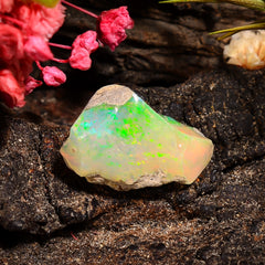Classic Top Grade Quality 100% Natural Welo Fire Ethiopian Opal Fancy Rough Loose Gemstone For Making Jewelry 15X10X7 MM 04.00 Cts. KR24-80 Sunkarton