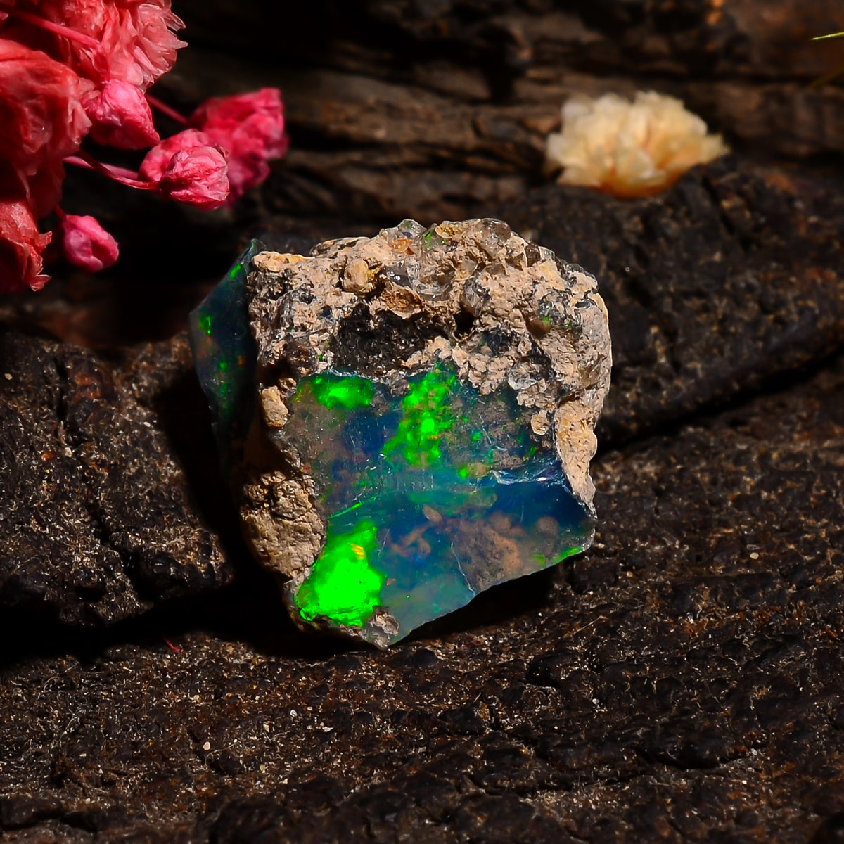 Elegant Top Grade Quality 100% Natural Welo Fire Ethiopian Opal Fancy Rough Loose Gemstone For Making Jewelry 15X14X7 MM 05.00 Cts. KR24-84 Sunkarton