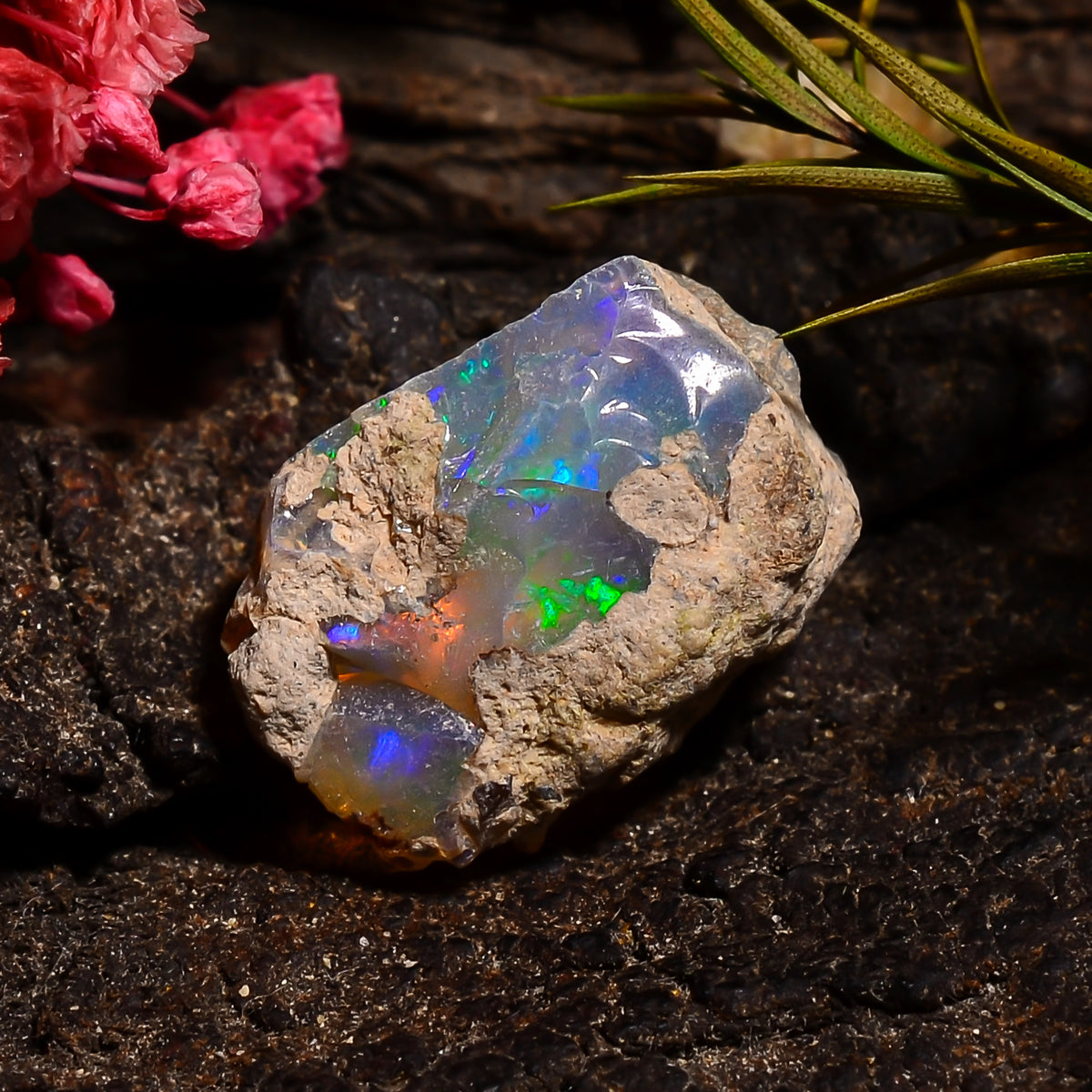 Fantastic Top Grade Quality 100% Natural Welo Fire Ethiopian Opal Rough Loose Gemstone For Making Jewelry 17X12X11 MM 07.50 Cts. KR24-86 Sunkarton