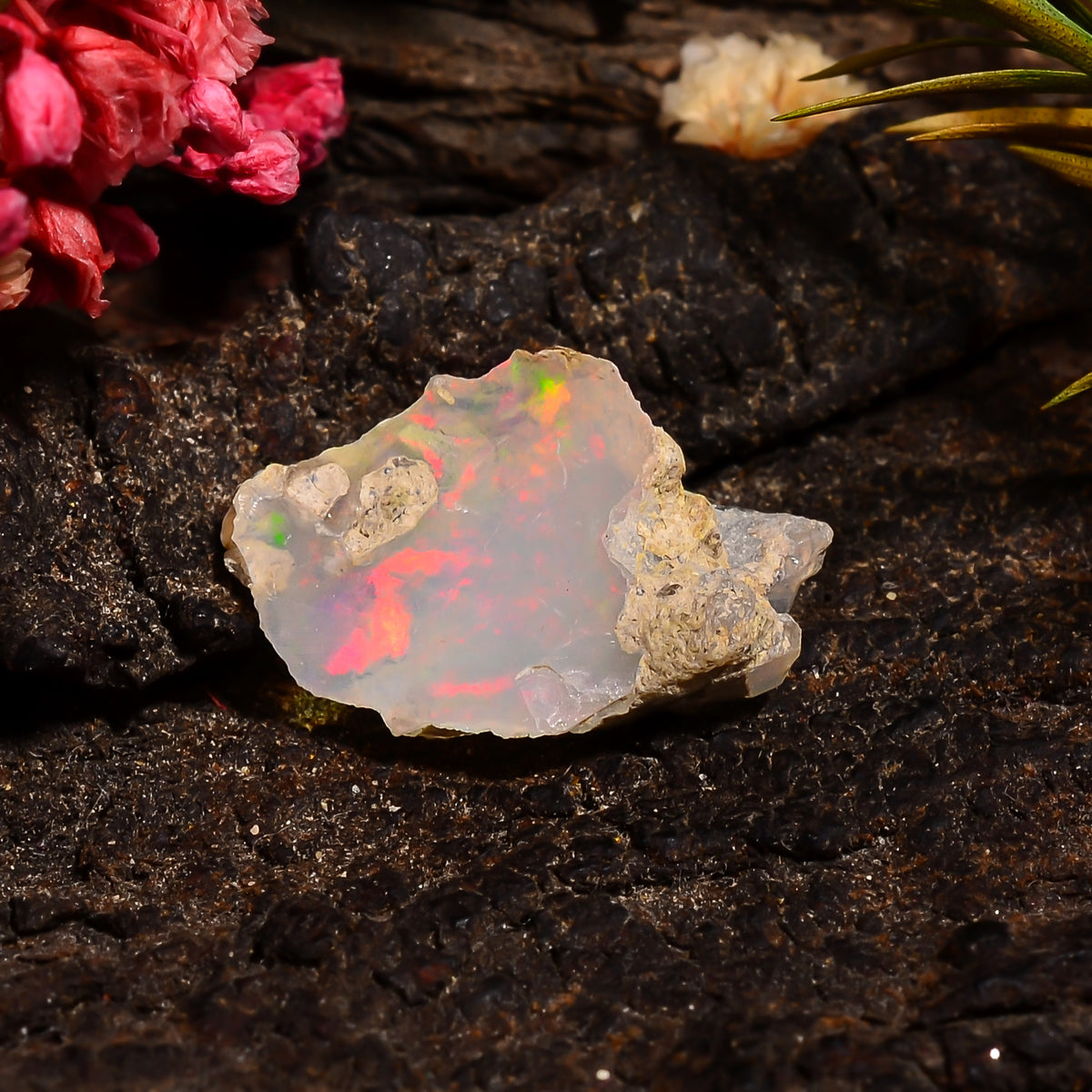 Immaculate Top Grade Quality 100% Natural Welo Fire Ethiopian Opal Rough Loose Gemstone For Making Jewelry 18X12X5 MM 03.50 Cts. KR24-88 Sunkarton