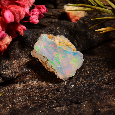 Stunning Top Grade Quality 100% Natural Welo Fire Ethiopian Opal Fancy Rough Loose Gemstone For Making Jewelry 13X9X8 MM 03.00 Cts. KR24-95 Sunkarton