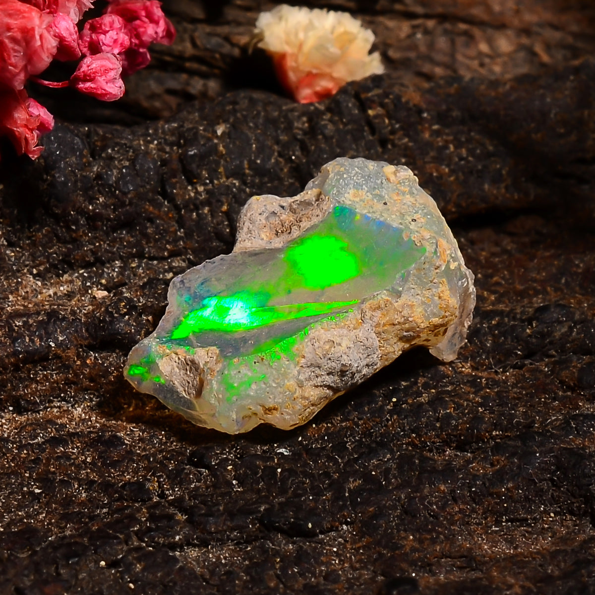 Tempting Top Grade Quality 100% Natural Welo Fire Ethiopian Opal Fancy Rough Loose Gemstone For Making Jewelry 17X11X8 MM 05.00 Cts. KR24-97 Sunkarton