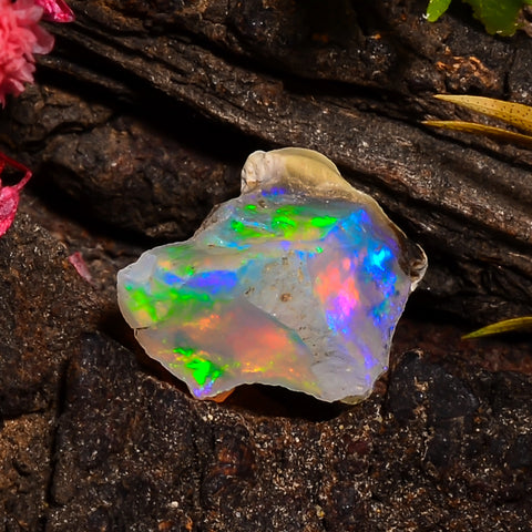 Immaculate Top Grade Quality 100% Natural Welo Fire Ethiopian Opal Rough Loose Gemstone For Making Jewelry 15X9X8 MM 04.00 Cts. KR25-13 Sunkarton