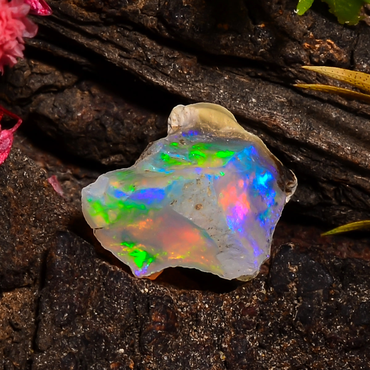 Immaculate Top Grade Quality 100% Natural Welo Fire Ethiopian Opal Rough Loose Gemstone For Making Jewelry 15X9X8 MM 04.00 Cts. KR25-13 Sunkarton