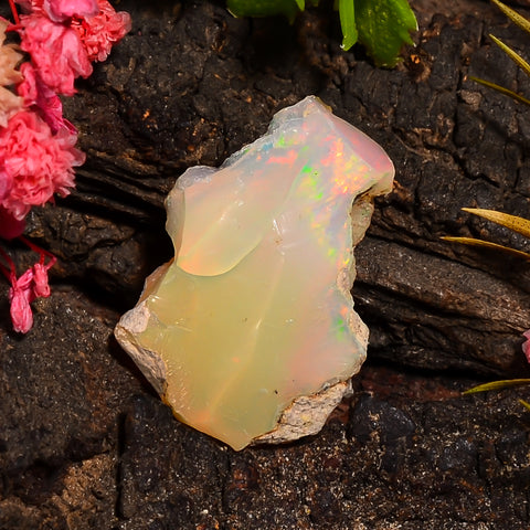 Incredible Top Grade Quality 100% Natural Welo Fire Ethiopian Opal Rough Loose Gemstone For Making Jewelry 21X15X10 MM 09.00 Cts. KR25-14 Sunkarton