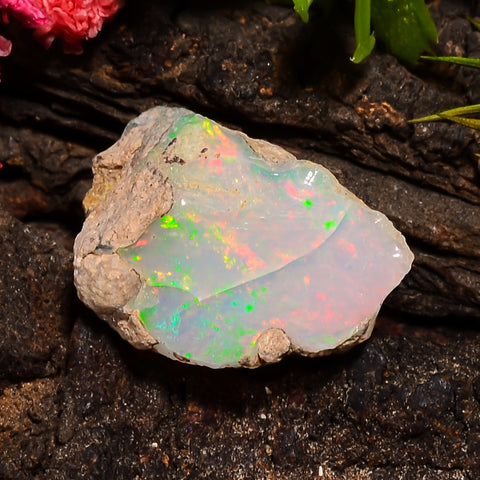 Mind Blowing Top Grade Quality 100% Natural Welo Fire Ethiopian Opal Rough Loose Gemstone For Making Jewelry 20X14X10 MM 09.00 Cts. KR25-16 Sunkarton