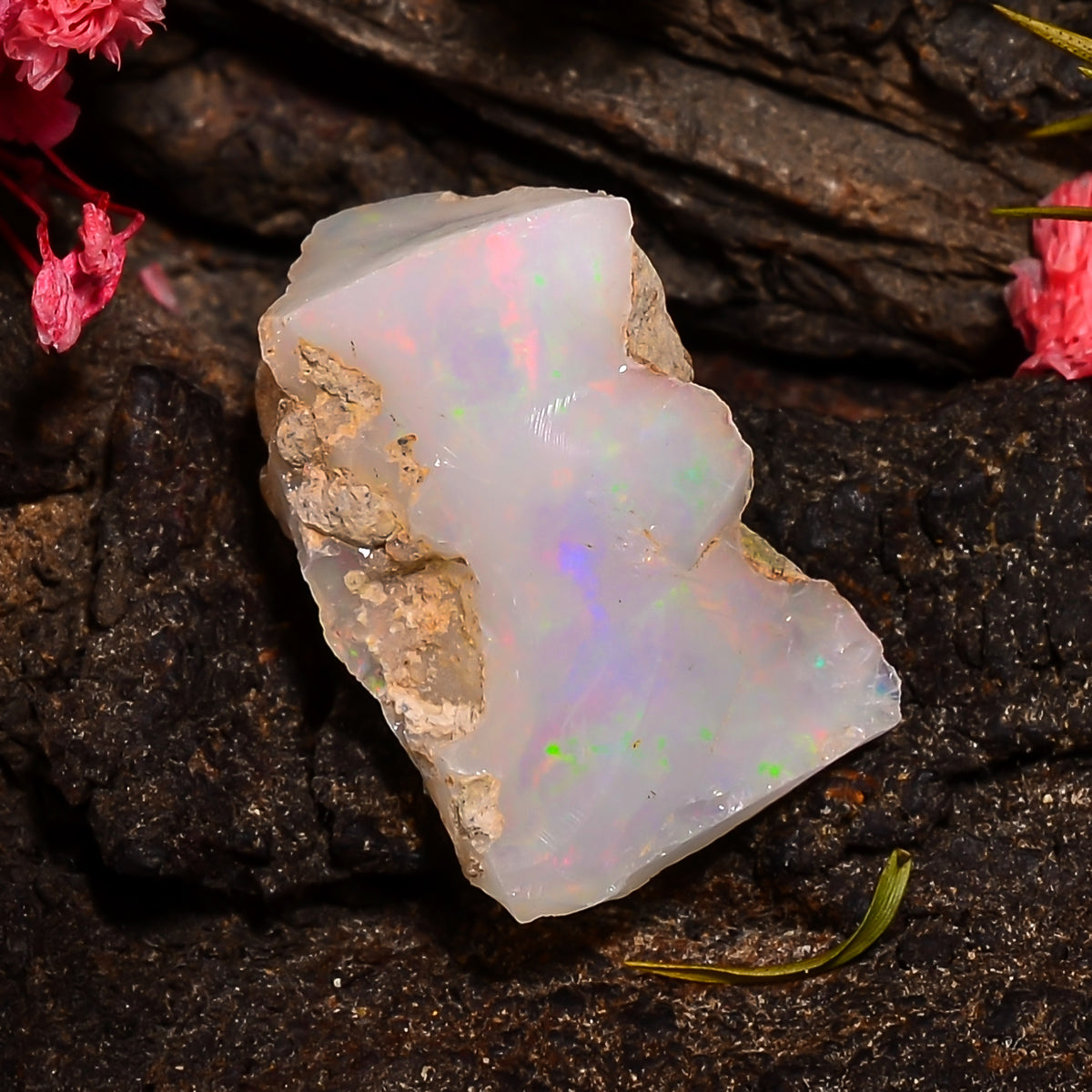 Outstanding Top Grade Quality 100% Natural Welo Fire Ethiopian Opal Rough Loose Gemstone For Making Jewelry 20X12X9 MM 09.50 Cts. KR25-17 Sunkarton