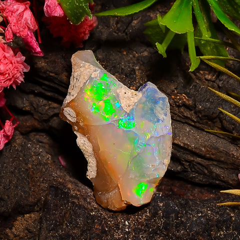 Splendid Top Grade Quality 100% Natural Welo Fire Ethiopian Opal Fancy Rough Loose Gemstone For Making Jewelry 21X13X7 MM 07.00 Cts. KR25-18 Sunkarton