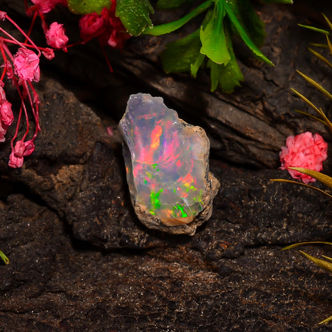 Amazing Top Grade Quality 100% Natural Welo Fire Ethiopian Opal Fancy Rough Loose Gemstone For Making Jewelry 20X12X8 MM 06.50 Cts. KR25-1 Sunkarton