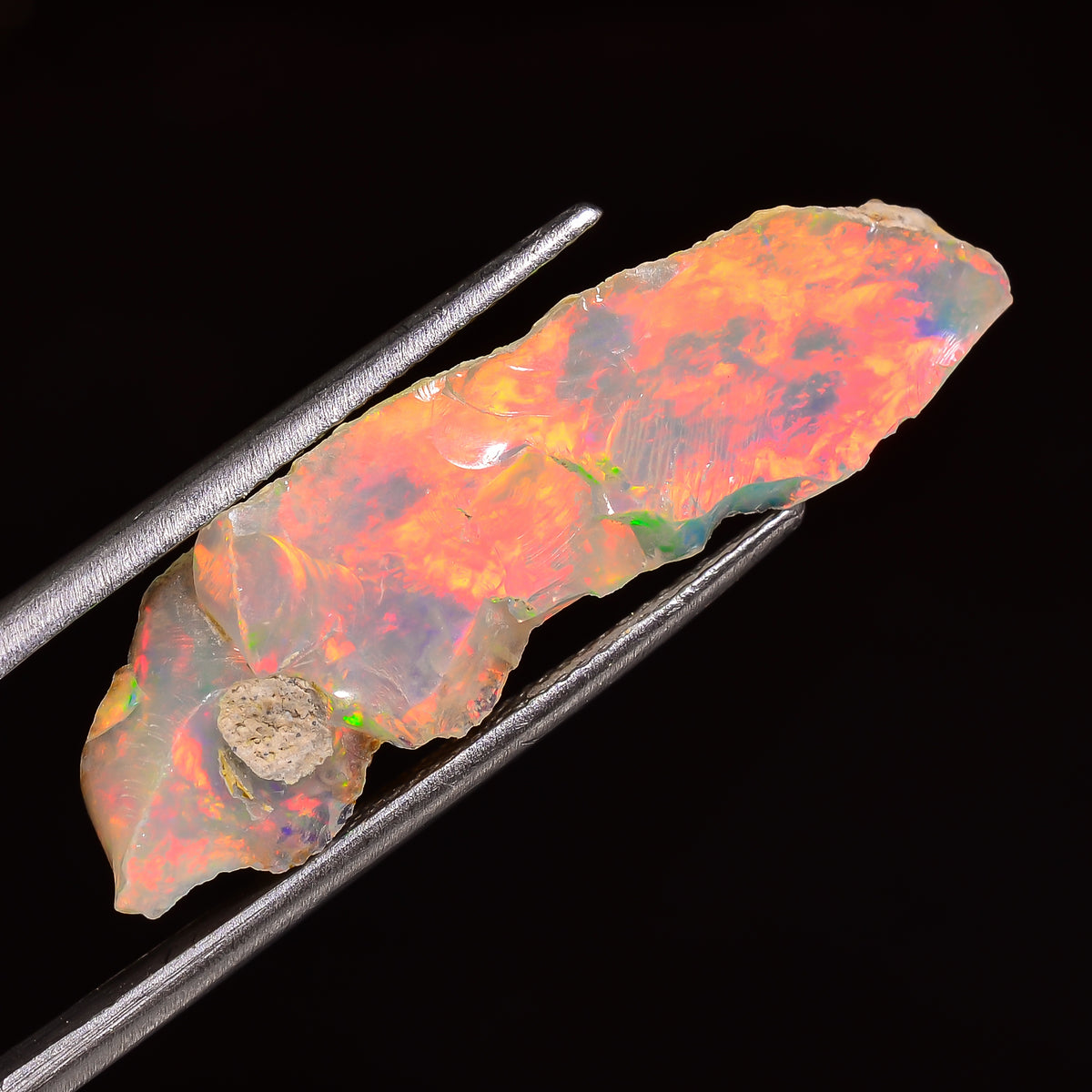 Stunning Top Grade Quality 100% Natural Welo Fire Ethiopian Opal Fancy Rough Loose Gemstone For Making Jewelry 35X10X7 MM 07.50 Cts. KR25-20 Sunkarton
