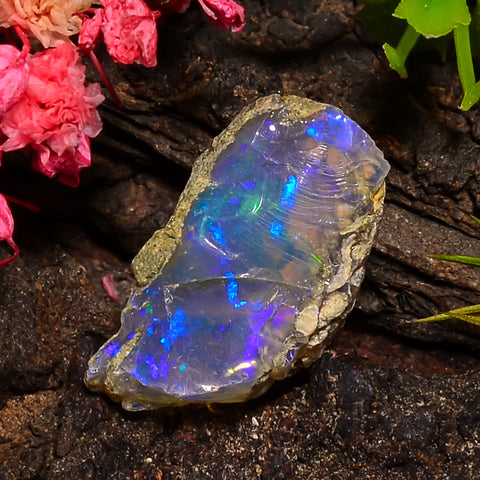 Supreme Top Grade Quality 100% Natural Welo Fire Ethiopian Opal Fancy Rough Loose Gemstone For Making Jewelry 21X12X11 MM 09.00 Cts. KR25-21 Sunkarton