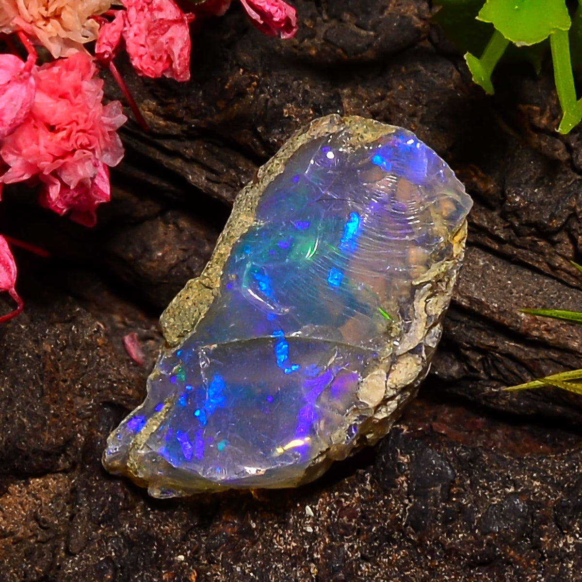 Supreme Top Grade Quality 100% Natural Welo Fire Ethiopian Opal Fancy Rough Loose Gemstone For Making Jewelry 21X12X11 MM 09.00 Cts. KR25-21 Sunkarton