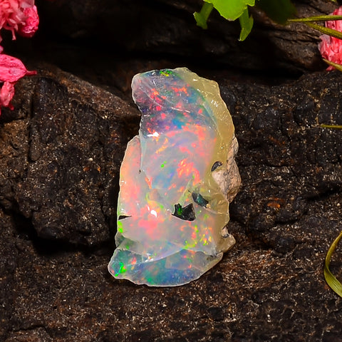 Amazing Top Grade Quality 100% Natural Welo Fire Ethiopian Opal Fancy Rough Loose Gemstone For Making Jewelry 18X10X8 MM 04.00 Cts. KR25-26 Sunkarton