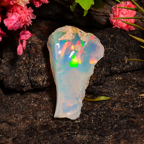 Awesome Top Grade Quality 100% Natural Welo Fire Ethiopian Opal Fancy Rough Loose Gemstone For Making Jewelry 22X13X6 MM 05.50 Cts. KR25-28 Sunkarton