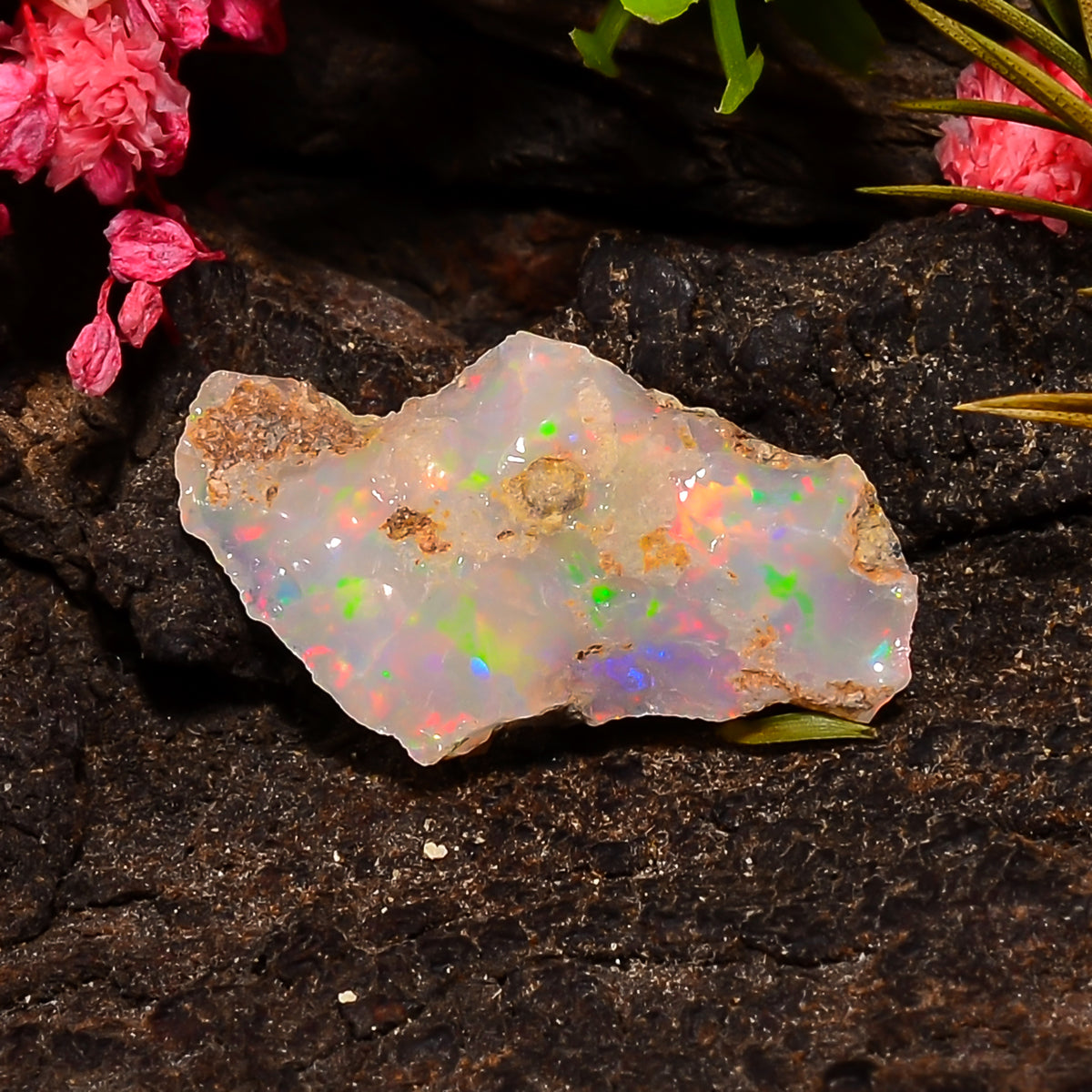 Dazzling Top Grade Quality 100% Natural Welo Fire Ethiopian Opal Fancy Rough Loose Gemstone For Making Jewelry 24X13X7 MM 06.50 Cts. KR25-31 Sunkarton
