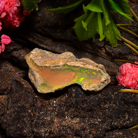 Elegant Top Grade Quality 100% Natural Welo Fire Ethiopian Opal Fancy Rough Loose Gemstone For Making Jewelry 21X10X10 MM 07.50 Cts. KR25-34 Sunkarton