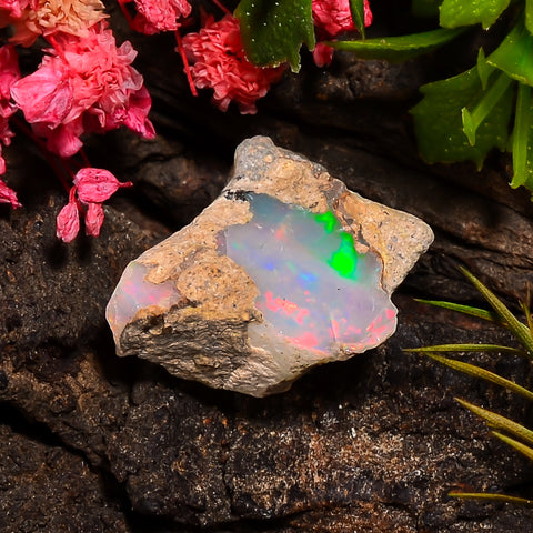 Incredible Top Grade Quality 100% Natural Welo Fire Ethiopian Opal Rough Loose Gemstone For Making Jewelry 21X16X9 MM 10.50 Cts. KR25-39 Sunkarton