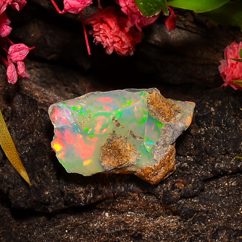 Mind Blowing Top Grade Quality 100% Natural Welo Fire Ethiopian Opal Rough Loose Gemstone For Making Jewelry 17X11X6 MM 05.00 Cts. KR25-41 Sunkarton