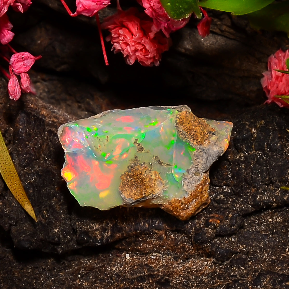 Mind Blowing Top Grade Quality 100% Natural Welo Fire Ethiopian Opal Rough Loose Gemstone For Making Jewelry 17X11X6 MM 05.00 Cts. KR25-41 Sunkarton