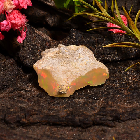 Beautiful Top Grade Quality 100% Natural Welo Fire Ethiopian Opal Fancy Rough Loose Gemstone For Making Jewelry 18X17X7 MM 11.50 Cts. KR25-4 Sunkarton