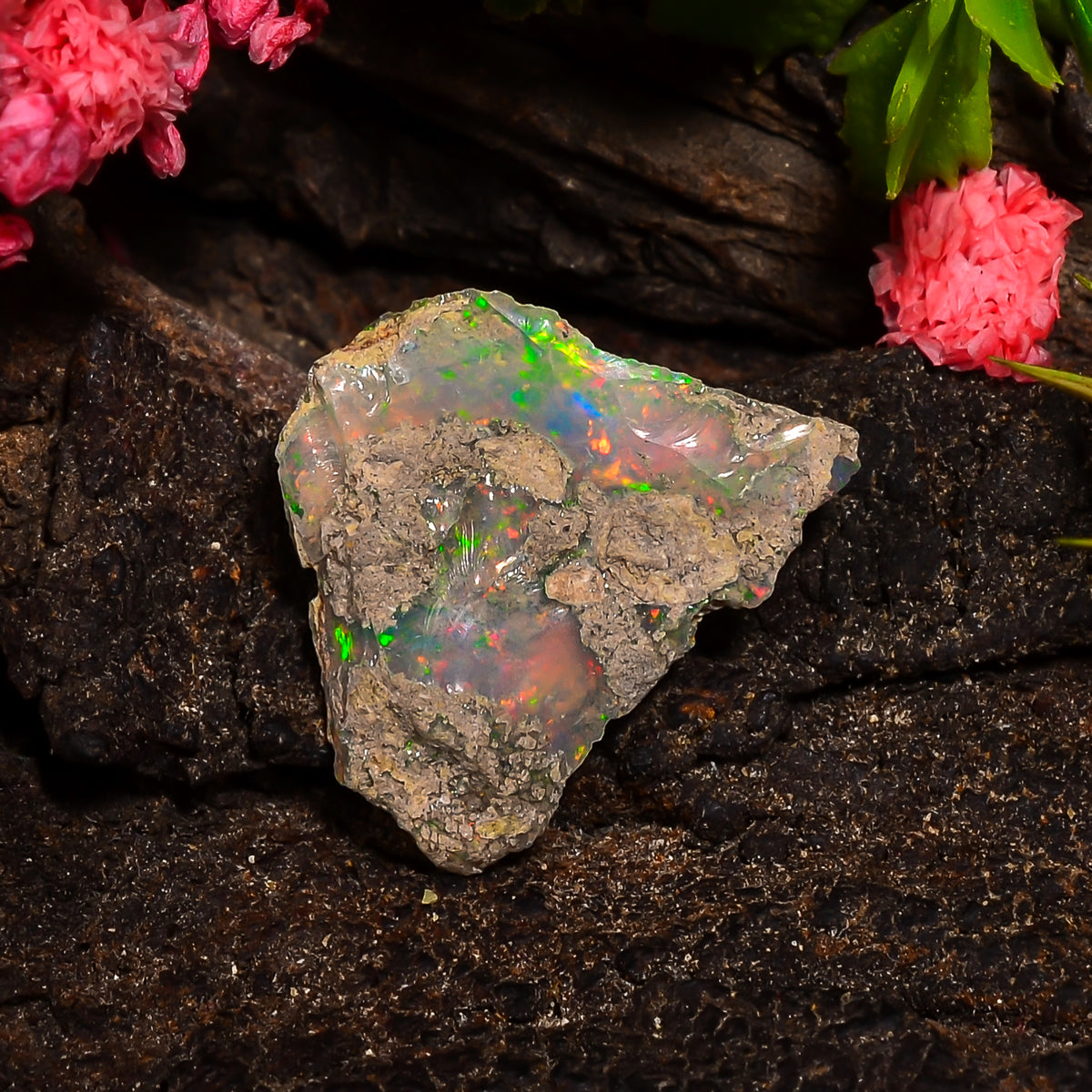 Wonderful Top Grade Quality 100% Natural Welo Fire Ethiopian Opal Rough Loose Gemstone For Making Jewelry 18X17X5 MM 04.50 Cts. KR25-50 Sunkarton