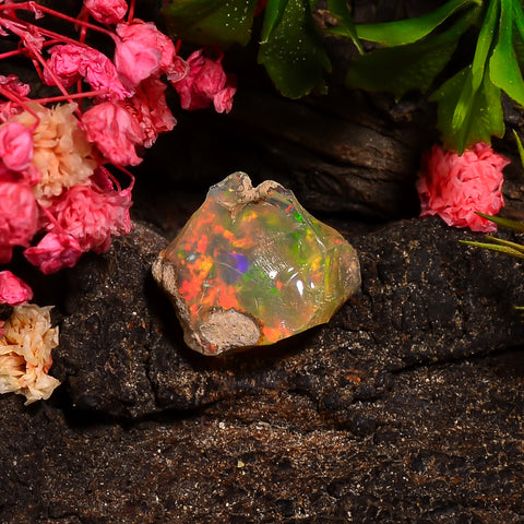 Attractive Top Grade Quality 100% Natural Welo Fire Ethiopian Opal Rough Loose Gemstone For Making Jewelry 13X12X7 MM 04.50 Cts. KR25-52 Sunkarton