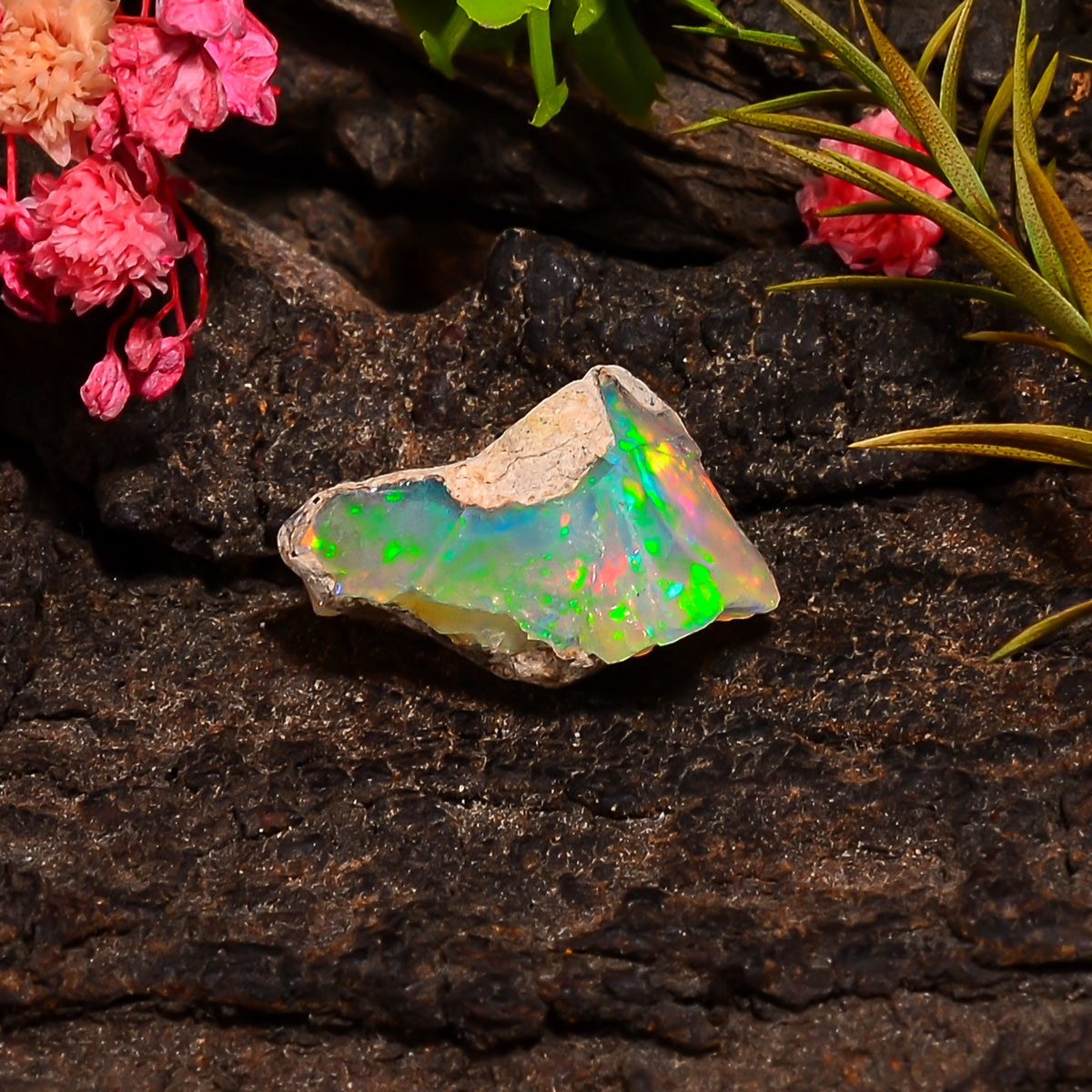 Classic Top Grade Quality 100% Natural Welo Fire Ethiopian Opal Fancy Rough Loose Gemstone For Making Jewelry 18X13X9 MM 06.50 Cts. KR25-5 Sunkarton