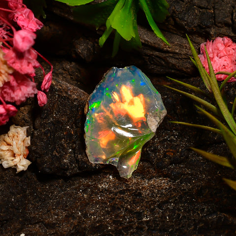 Fantastic Top Grade Quality 100% Natural Welo Fire Ethiopian Opal Rough Loose Gemstone For Making Jewelry 15X11X5 MM 03.50 Cts. KR25-61 Sunkarton