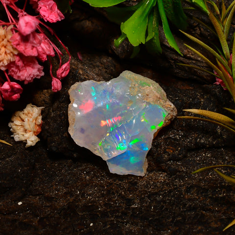 Immaculate Top Grade Quality 100% Natural Welo Fire Ethiopian Opal Rough Loose Gemstone For Making Jewelry 19X17X7 MM 06.50 Cts. KR25-63 Sunkarton