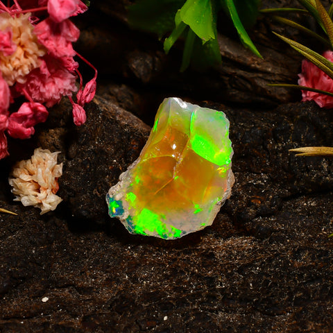 Incredible Top Grade Quality 100% Natural Welo Fire Ethiopian Opal Rough Loose Gemstone For Making Jewelry 16X11X10 MM 05.50 Cts. KR25-64 Sunkarton