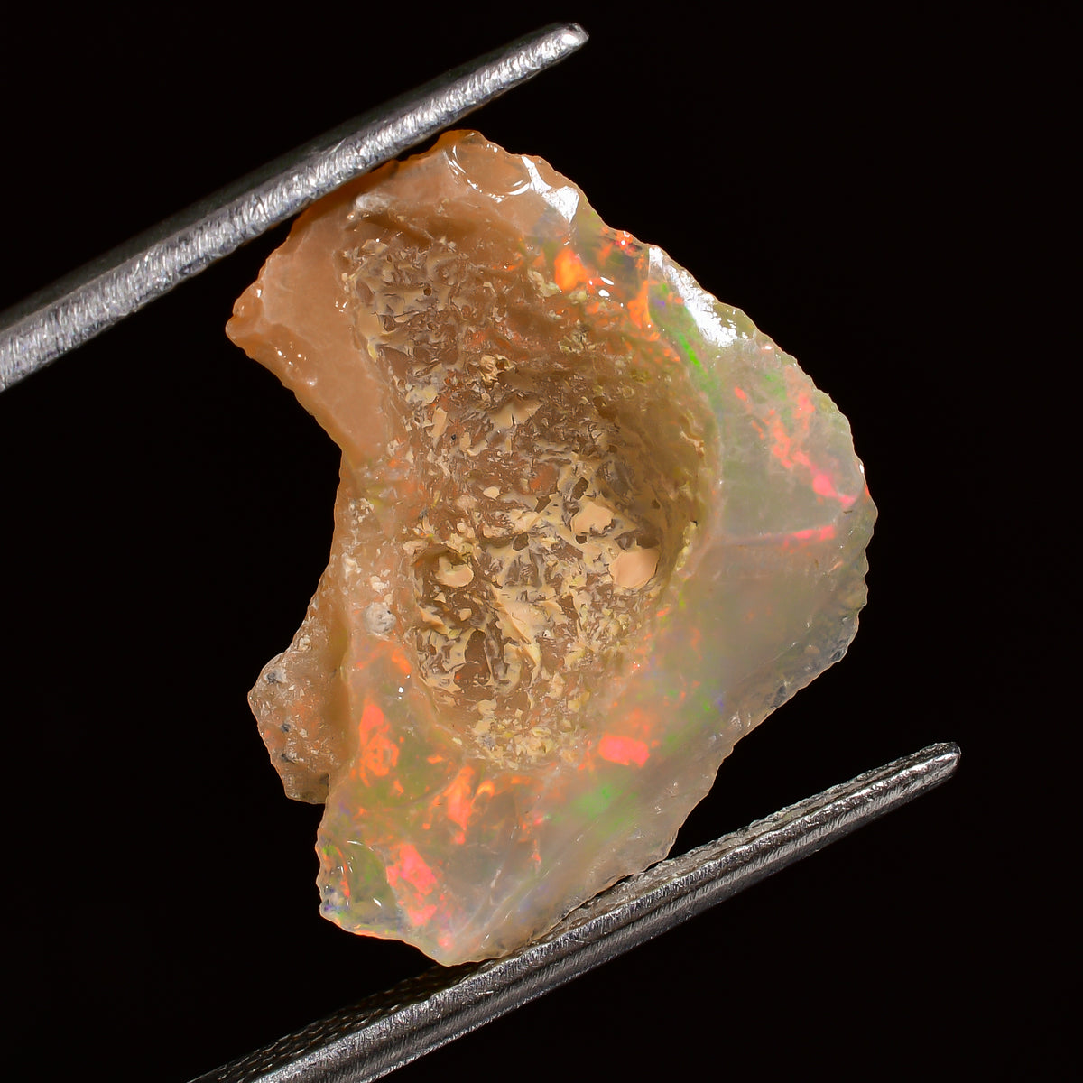 Supreme Top Grade Quality 100% Natural Welo Fire Ethiopian Opal Fancy Rough Loose Gemstone For Making Jewelry 19X15X6 MM 03.50 Cts. KR25-71 Sunkarton
