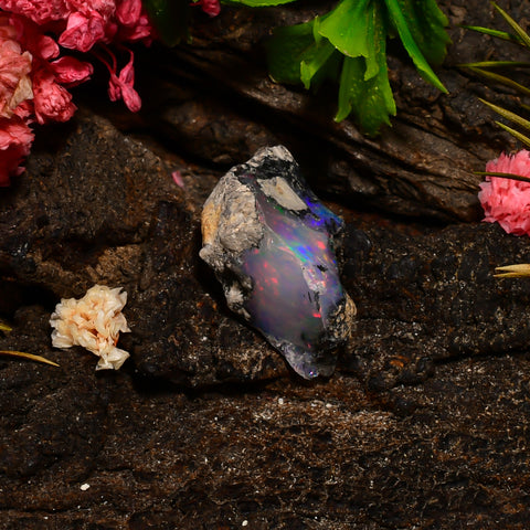 Amazing Top Grade Quality 100% Natural Welo Fire Ethiopian Opal Fancy Rough Loose Gemstone For Making Jewelry 18X11X10 MM 06.00 Cts. KR25-76 Sunkarton