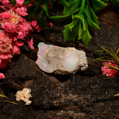 Attractive Top Grade Quality 100% Natural Welo Fire Ethiopian Opal Rough Loose Gemstone For Making Jewelry 21X12X9 MM 08.50 Cts. KR25-77 Sunkarton