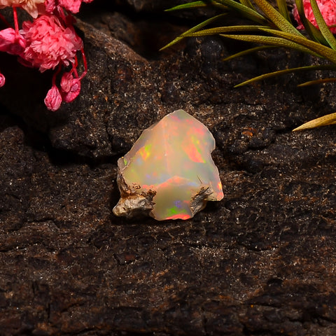 Excellent Top Grade Quality 100% Natural Welo Fire Ethiopian Opal Fancy Rough Loose Gemstone For Making Jewelry 10X10X8 MM 03.50 Cts. KR25-7 Sunkarton