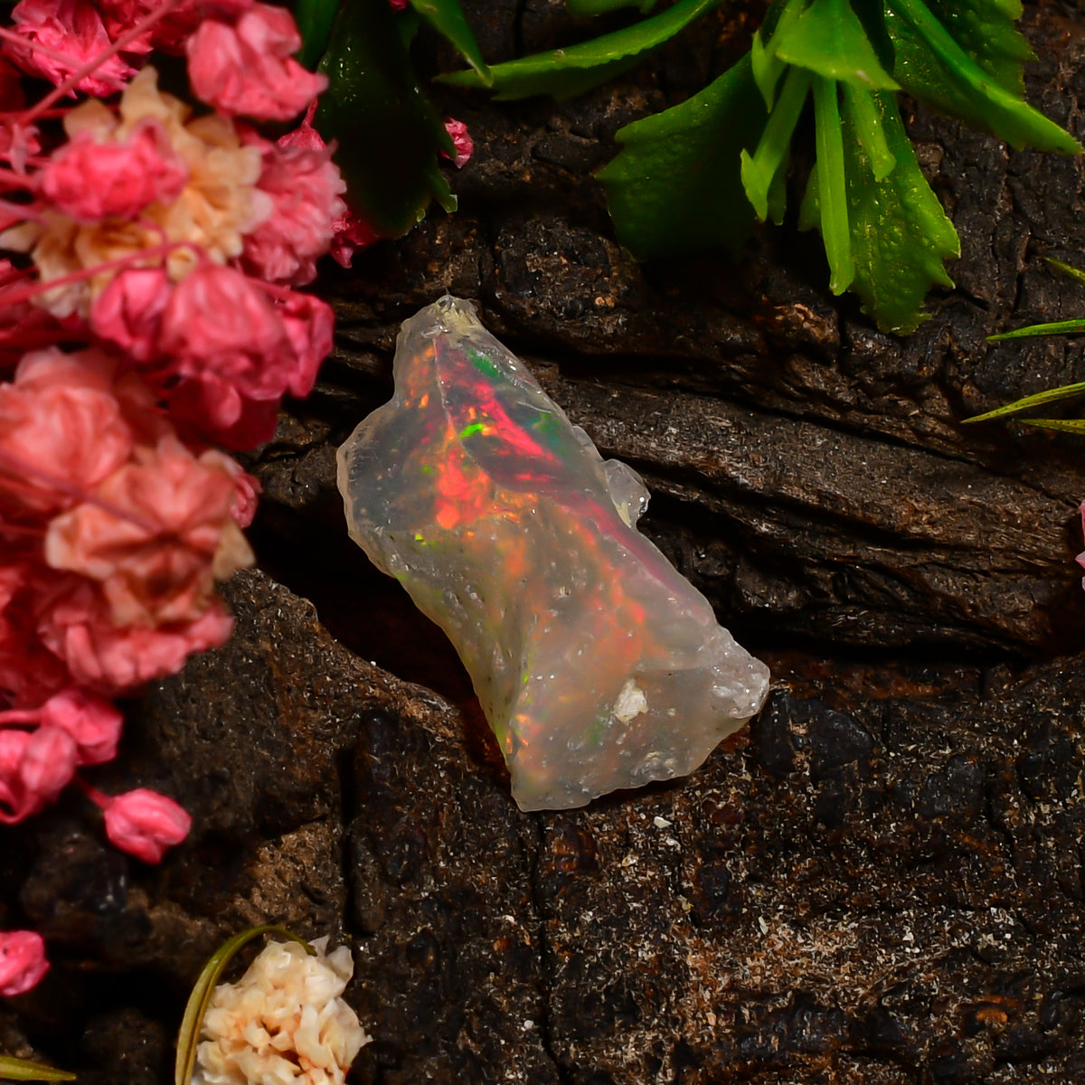 Classic Top Grade Quality 100% Natural Welo Fire Ethiopian Opal Fancy Rough Loose Gemstone For Making Jewelry 18X9X8 MM 04.00 Cts. KR25-80 Sunkarton