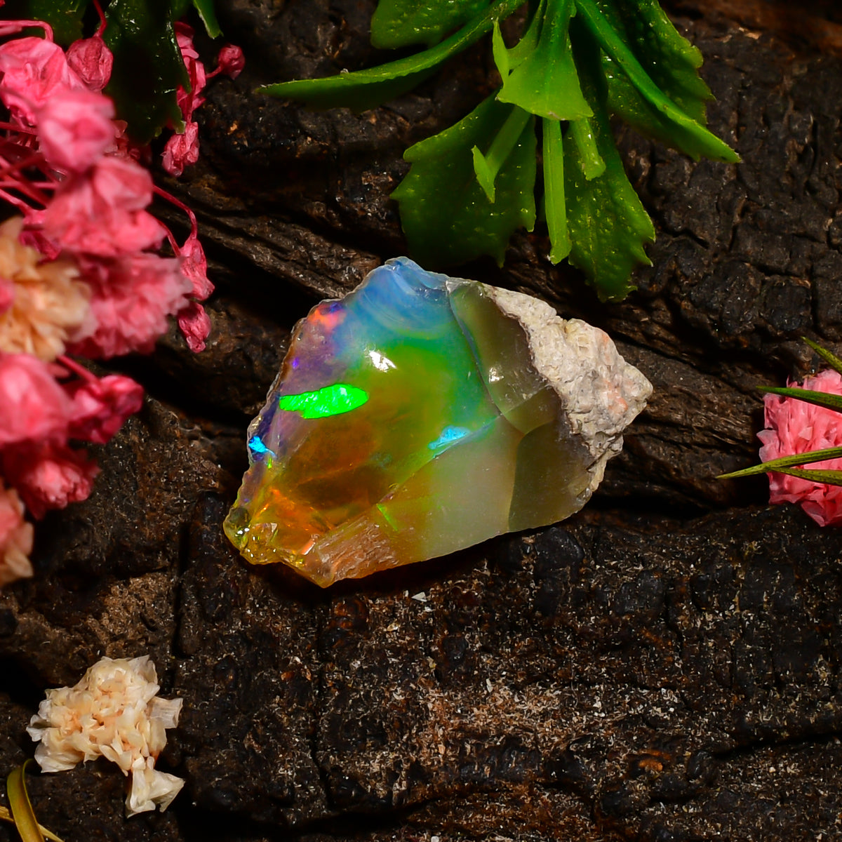 Fantastic Top Grade Quality 100% Natural Welo Fire Ethiopian Opal Rough Loose Gemstone For Making Jewelry 19X11X9 MM 07.00 Cts. KR25-86 Sunkarton