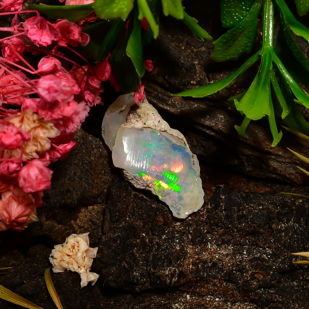 Supreme Top Grade Quality 100% Natural Welo Fire Ethiopian Opal Fancy Rough Loose Gemstone For Making Jewelry 18X10X8 MM 05.00 Cts. KR25-96 Sunkarton