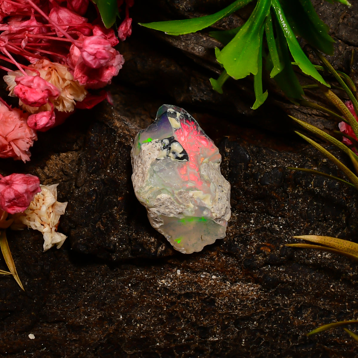 Tempting Top Grade Quality 100% Natural Welo Fire Ethiopian Opal Fancy Rough Loose Gemstone For Making Jewelry 15X9X8 MM 04.00 Cts. KR25-97 Sunkarton