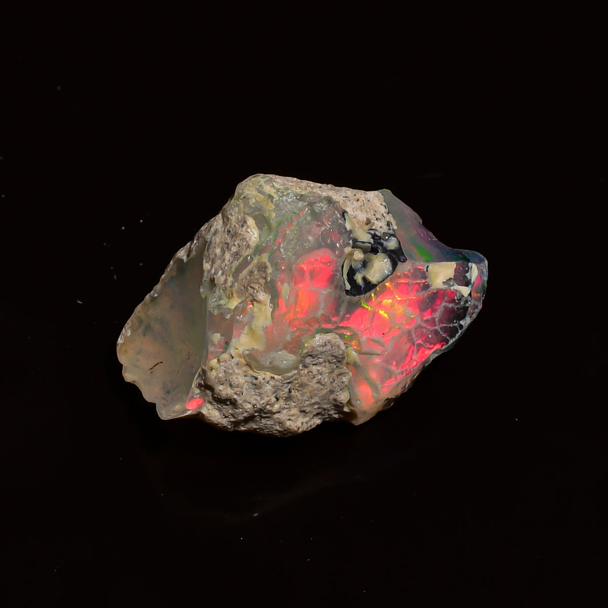 Tempting Top Grade Quality 100% Natural Welo Fire Ethiopian Opal Fancy Rough Loose Gemstone For Making Jewelry 15X9X8 MM 04.00 Cts. KR25-97 Sunkarton