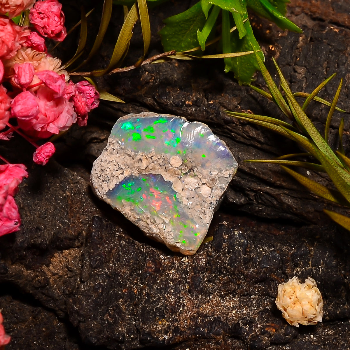 Immaculate Top Grade Quality 100% Natural Welo Fire Ethiopian Opal Rough Loose Gemstone For Making Jewelry 14X14X10 MM 07.50 Cts. KR27-13 Sunkarton