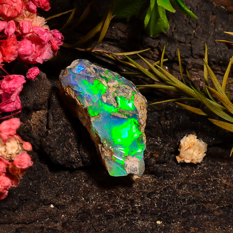 Marvellous Top Grade Quality 100% Natural Welo Fire Ethiopian Opal Rough Loose Gemstone For Making Jewelry 25X14X10 MM 12.00 Cts. KR27-15 Sunkarton