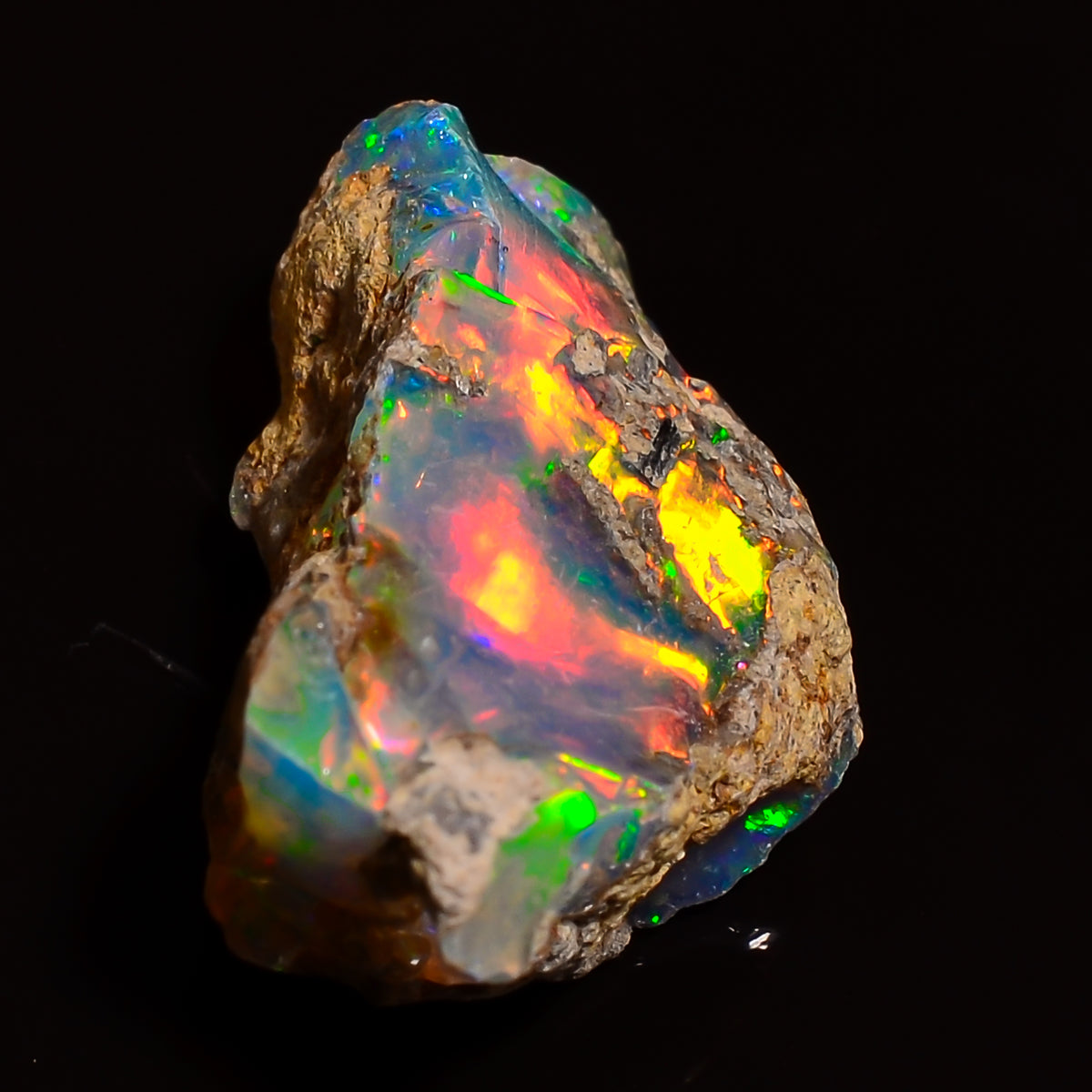 Marvellous Top Grade Quality 100% Natural Welo Fire Ethiopian Opal Rough Loose Gemstone For Making Jewelry 25X14X10 MM 12.00 Cts. KR27-15 Sunkarton